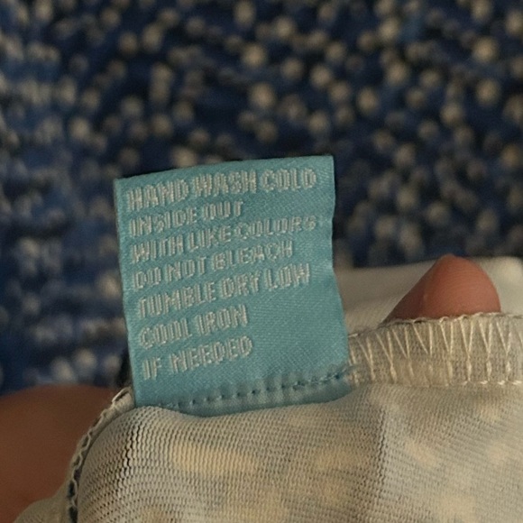 J. McLaughlin Debbie Dress Women's small Blue Print Catalina Cloth Mock Neck - Picture 7 of 9